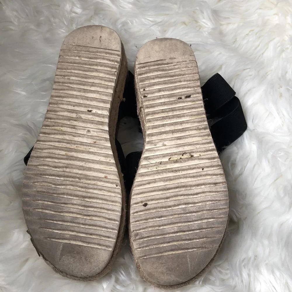 Steve Madden Black Espadrille Platform Sandals
